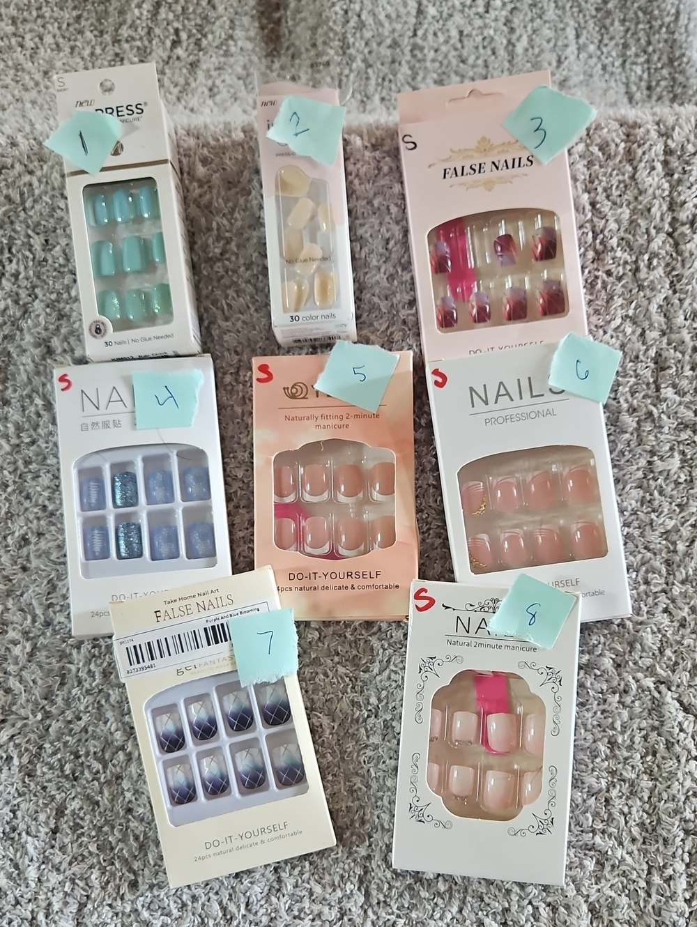 Assorted Press-On Nails Kits- Size Small